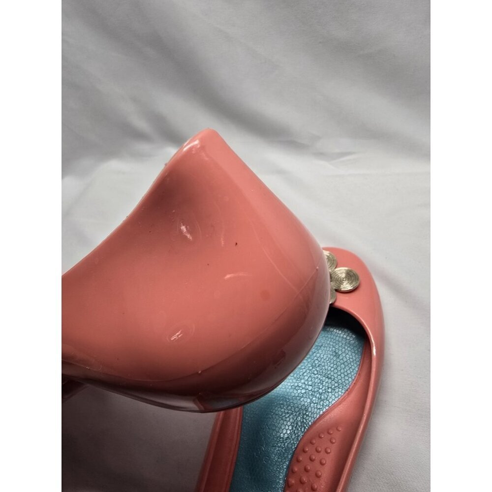 Oka B Women’s Coral Ballet Flats With Metal Accent Flower Rubber Shoes Size 10 - Picture 10 of 10
